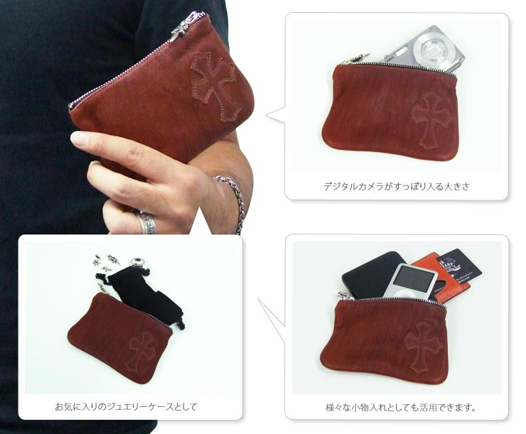 クロムハーツ ChromeHearts コインパース 1クロスパッチ オーバーン
