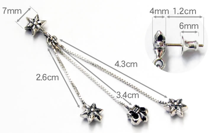 クロムハーツ(chrome hearts) JOJOイヤリング スターモチーフ (右耳用)
