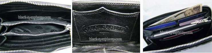 クロムハーツ ChromeHearts REC F ジップ #2 セメタリーキルテッド クロス ブラックデストロイレザー ウォレット