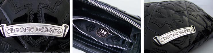 クロムハーツ ChromeHearts REC F ジップ #2 セメタリーキルテッド パテントブラックレザー ウォレット