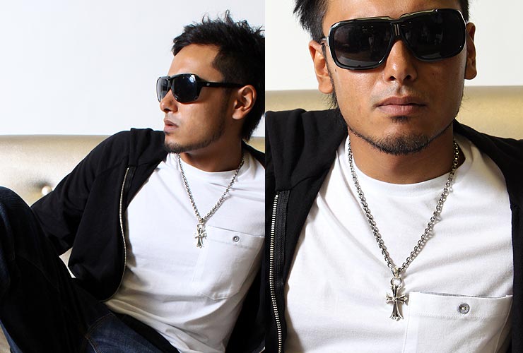 クロムハーツ ChromeHearts CHクロスペンダント スモール with ベイル&ペーパーチェーンネックレスセット