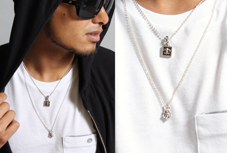 クロムハーツ ChromeHearts スタック BSフレアチャーム #B&ネックチェーン16インチセット