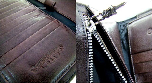 ウェーブウォレット クロス ボタン ブラウン