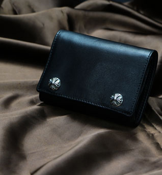 chrome hearts クロムハーツ 財布 3フォールド ウォレット ブラック ヘビーレザー