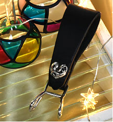 chrome hearts クロムハーツ Wベルトループ ハートボタン ブラックレザー