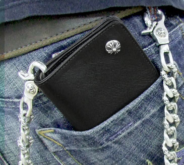 chrome hearts クロムハーツ ミニウォレット特集 1ジップクロスボタンレザーウォレット ブラック