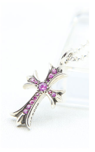 chrome hearts クロムハーツ 2023 おすすめのネックレス特集 タイニーCHクロスチャーム with パヴェピンクサファイア