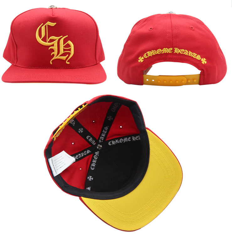クロムハーツ ベースボールキャップ 5パネル CH レッド 帽子