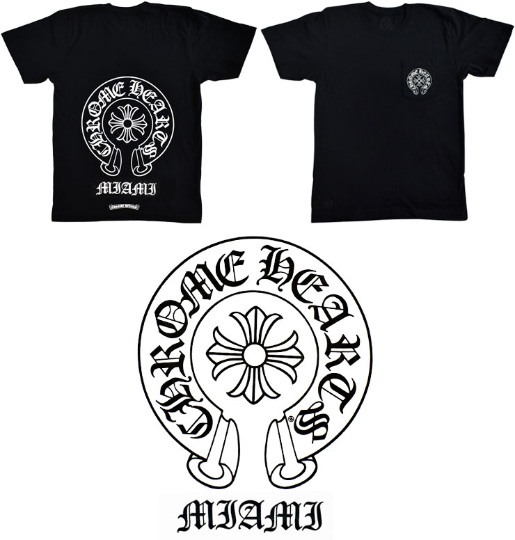 ChromeHearts クロムハーツTシャツ ホースシュー マリブ限定 ブラック