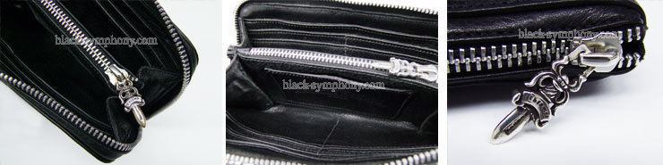 クロムハーツ 財布 RECFジップ#2ブラックレザープレーン ウォレット 