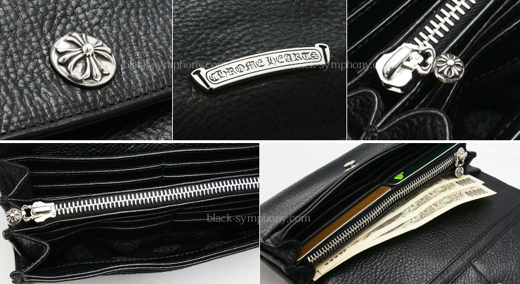 CHROME HEARTS クロムハーツ 長財布 クロスボタン ジュディウォレット ブラック レザー 2246 304 0414 7100 美品  56565