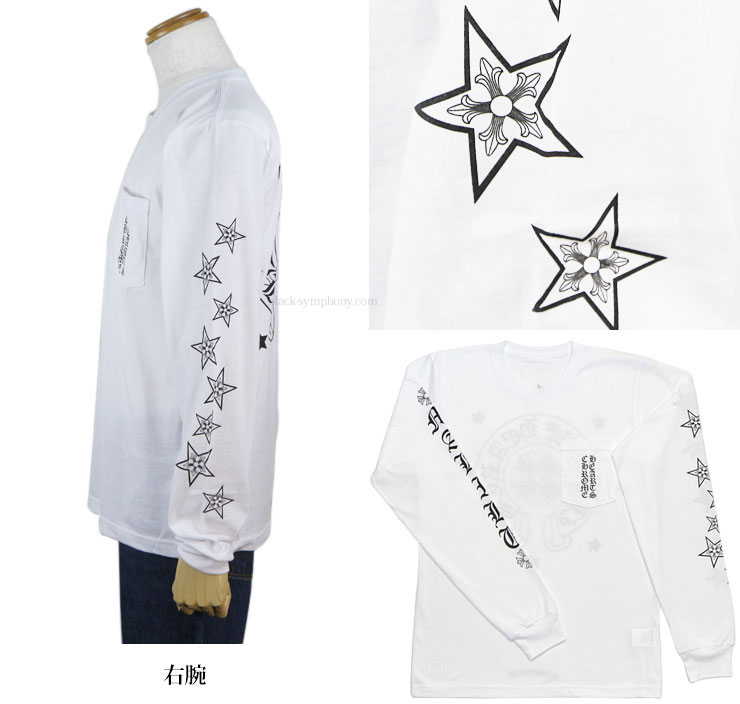 ChromeHearts クロムハーツ ロングＴシャツ(ロンＴ）ホースシュー&スター ホワイト