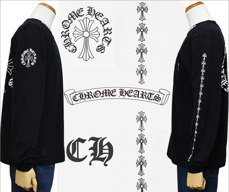 ChromeHearts クロムハーツ ロングTシャツ CHクロス ブラック