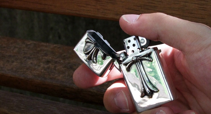 クロムハーツ ChromeHearts  CHクロス Zippo タイニーダブルクロス スリム V2 ライター