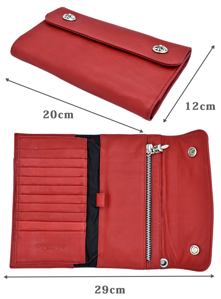 CHROME HEARTS WAVE WALLET 財布 RED