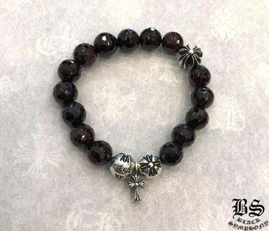 chrome hearts クロムハーツ ビーズブレスレット　10mm V55 パープルガーネット（数珠） 